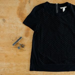 Banana Republic Black Lace Front Top Size XS